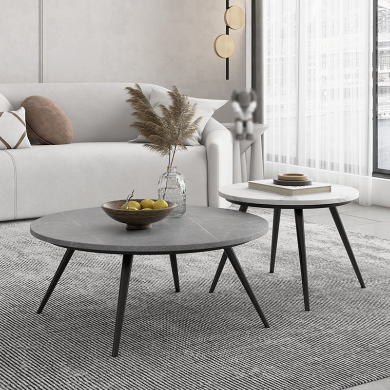 Slate Coffee Table Set Contemporary 4 Legs Coffee Cocktail Table