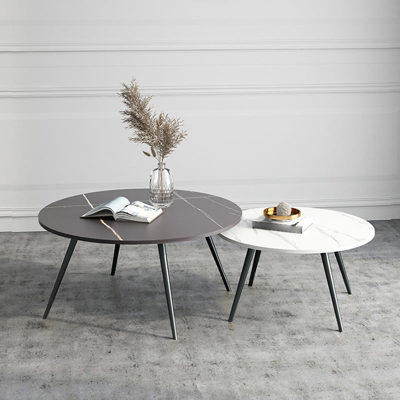 Slate Coffee Table Set Contemporary 4 Legs Coffee Cocktail Table