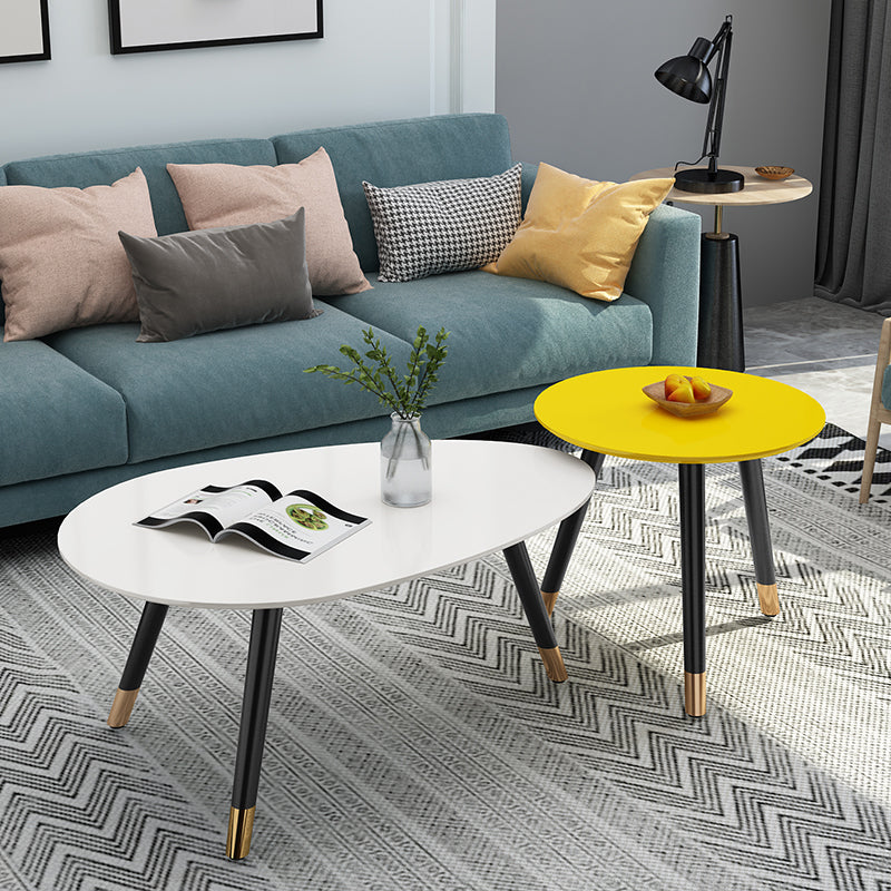 Contemporary Coffee Table Set No Distressing 3 Legs Wood Coffee Table