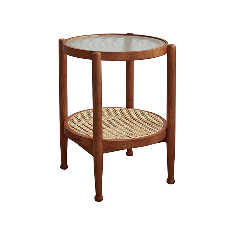 4 Legs Tropical Glass Coffee Table No Distressing Bunching Tables with Shelf