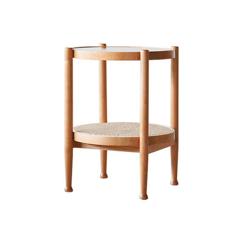 4 Legs Tropical Glass Coffee Table No Distressing Bunching Tables with Shelf