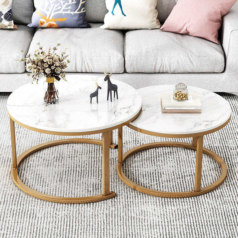 Frame 2 Piece Bunching Tables Slate Round Nesting Coffee Table