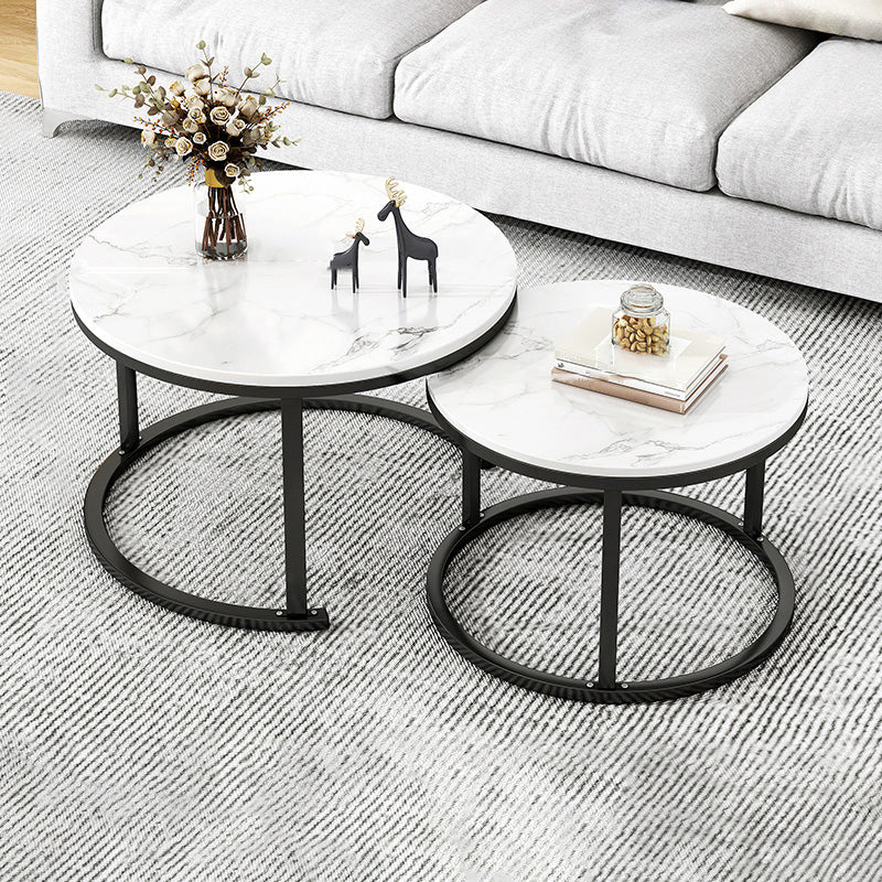 Frame 2 Piece Bunching Tables Slate Round Nesting Coffee Table