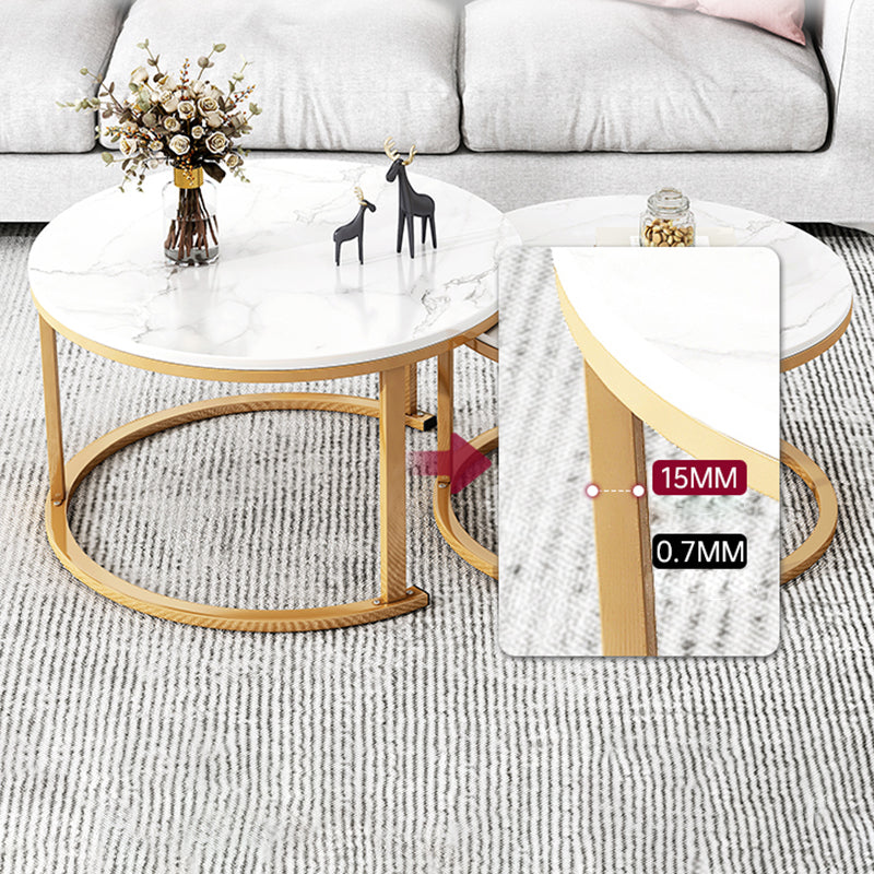 Frame 2 Piece Bunching Tables Slate Round Nesting Coffee Table