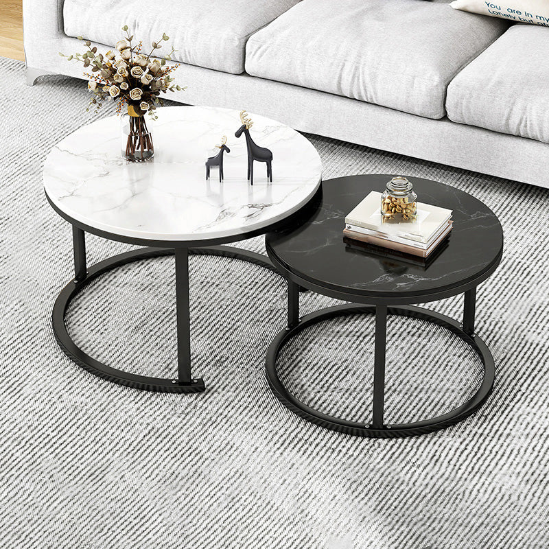 Frame 2 Piece Bunching Tables Slate Round Nesting Coffee Table