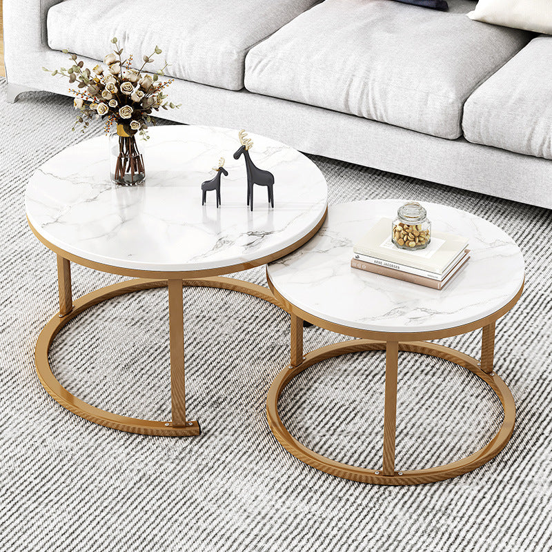 Frame 2 Piece Bunching Tables Slate Round Nesting Coffee Table