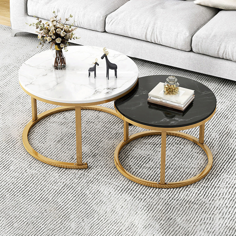 Frame 2 Piece Bunching Tables Slate Round Nesting Coffee Table