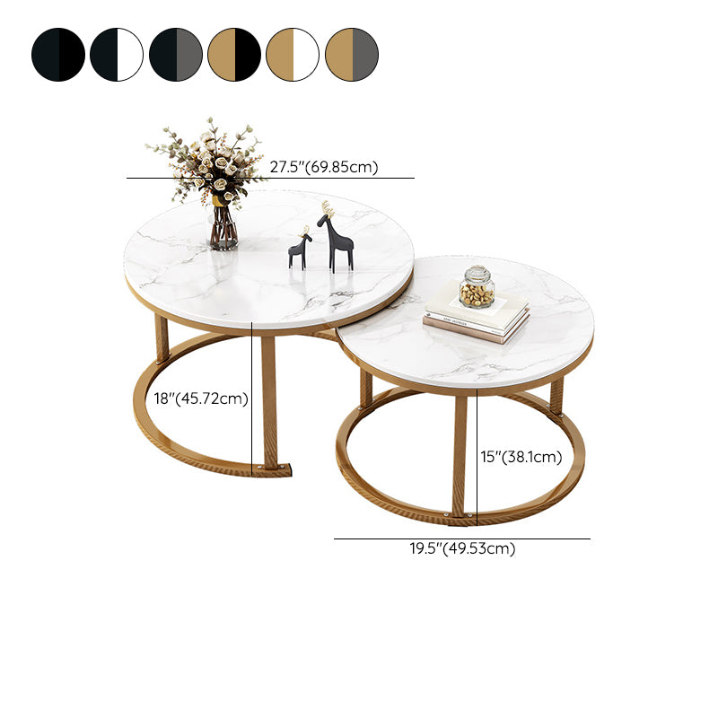 Frame 2 Piece Bunching Tables Slate Round Nesting Coffee Table