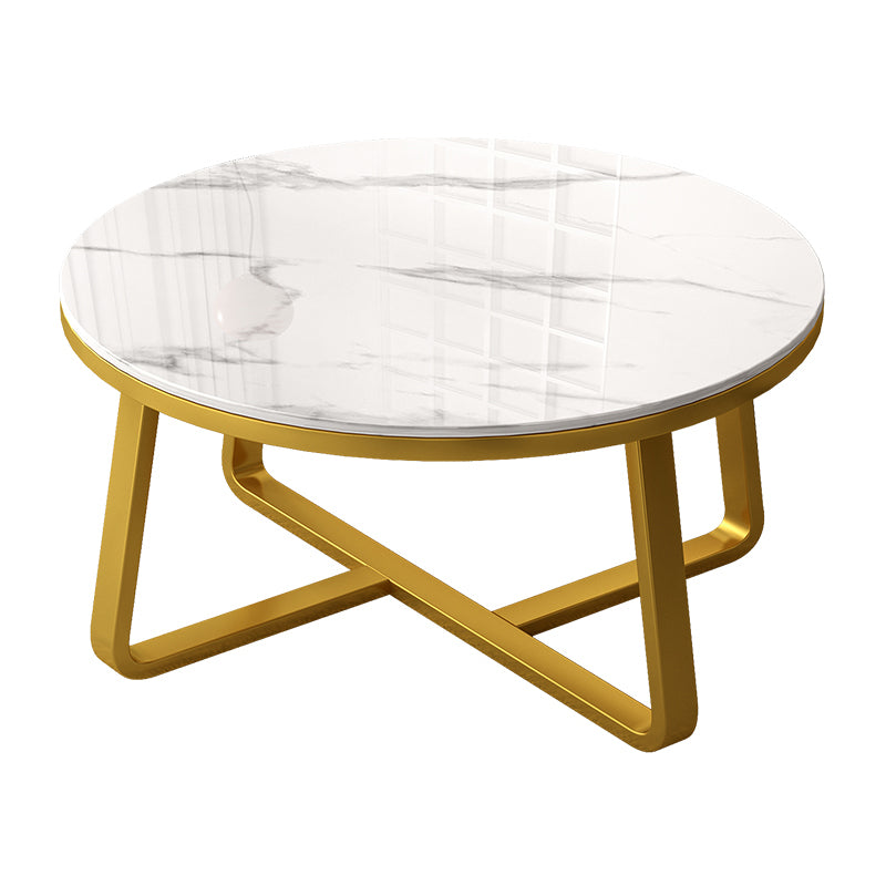 Slate and Metal Single Coffee Table Round Frame 1 Coffee Table