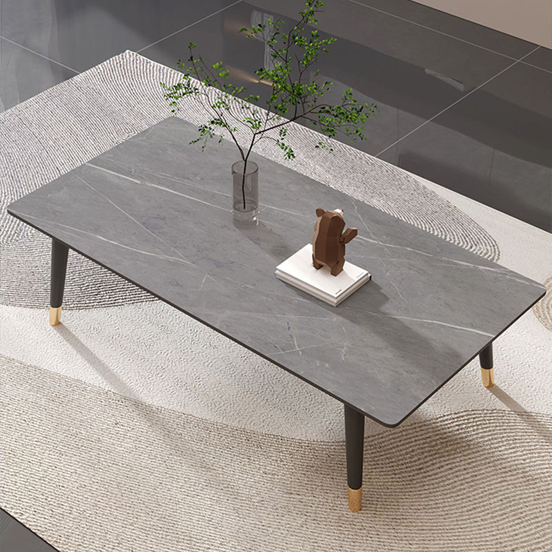 4 Legs Single Coffee Table Modern Slate Rectangular Coffee Table