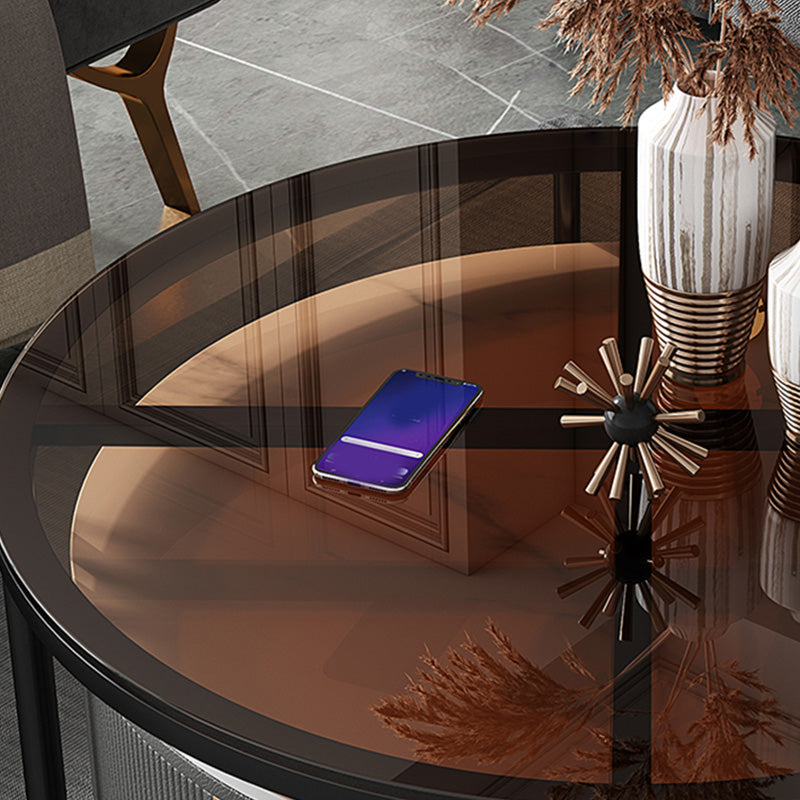 Round Coffee Table Set Frame Nesting Coffee Table Set with 2 Drawers