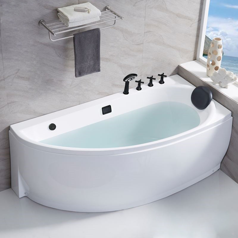 Modern Acrylic Bath Corner Soaking Back to Wall White Modern Bathtub