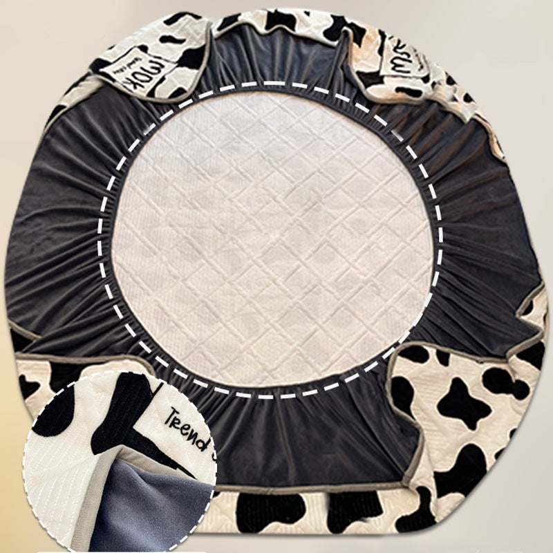 Modern Fitted Sheet Cartoon Print Wrinkle-Free Fade Resistant Flannel Fitted Sheet