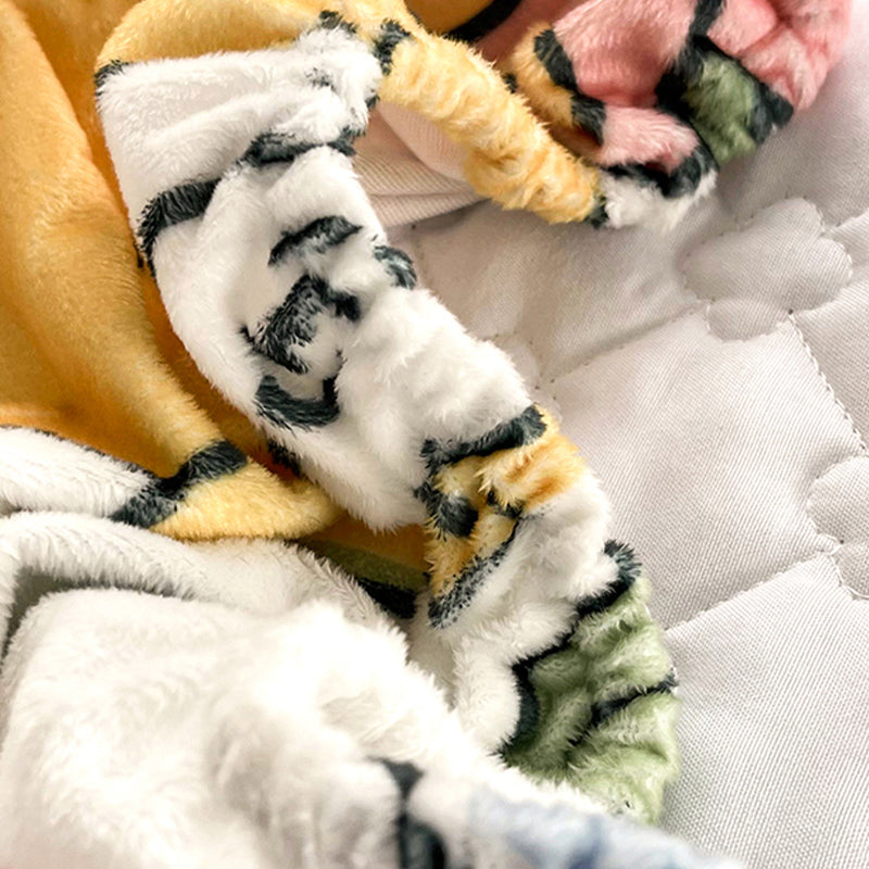 Fancy Fitted Sheet Cartoon Pattern Fade Resistant Non-Pilling Flannel Fitted Sheet