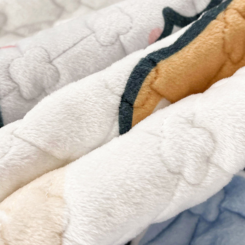 Fancy Fitted Sheet Cartoon Pattern Fade Resistant Non-Pilling Flannel Fitted Sheet