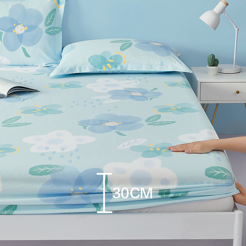 Trendy Fitted Sheet Floral Patterned Ultra-Soft Cotton Non-Pilling Fitted Sheet