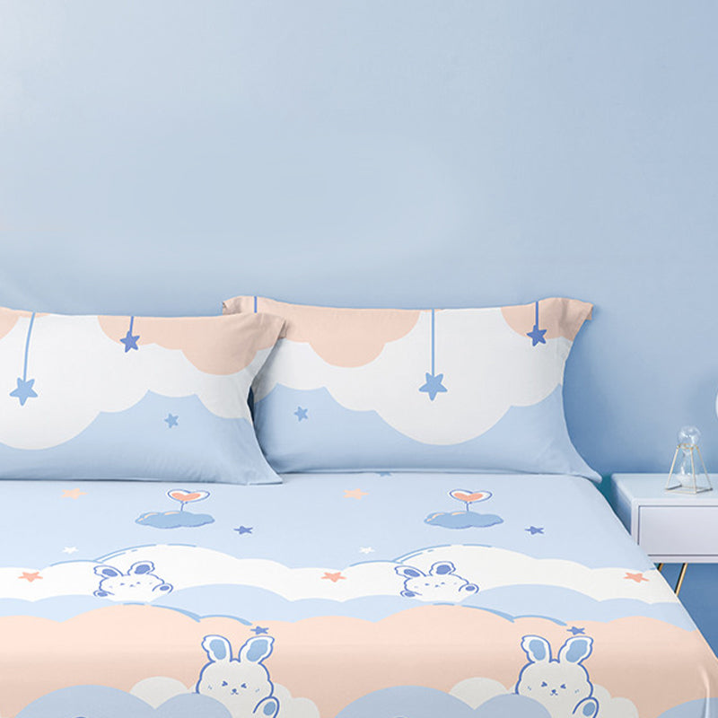 Fashionable Bed Sheet Cartoon Print Cotton Non-Pilling Breathable Sheet