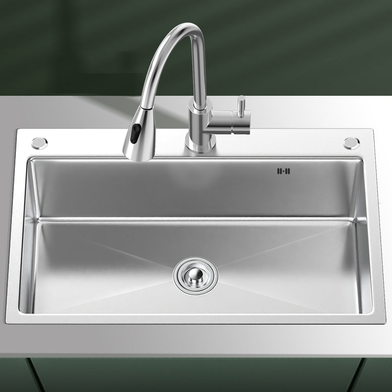 Modern Style Kitchen Sink Overflow Hole Design Drop-In Kitchen Sink with Soundproofing