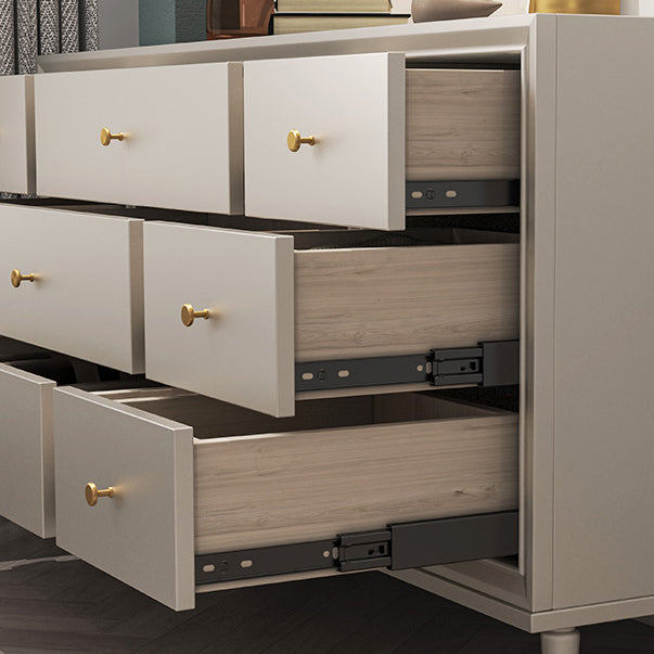 Modernism Accent Table Nightstand Storage Drawer Bed Nightstand with 8/9 Drawers for Home