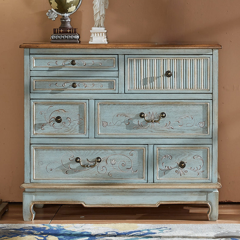 Coastal Storage Chest Dresser Solid Wood Dresser with 5/7 Drawers , 14.04 Inch W