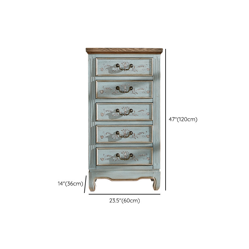 Coastal Storage Chest Dresser Solid Wood Dresser with 5/7 Drawers , 14.04 Inch W