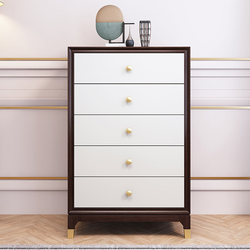 Modern Horizontal Double Dresser Solid Wood Storage Dresser for Bedroom