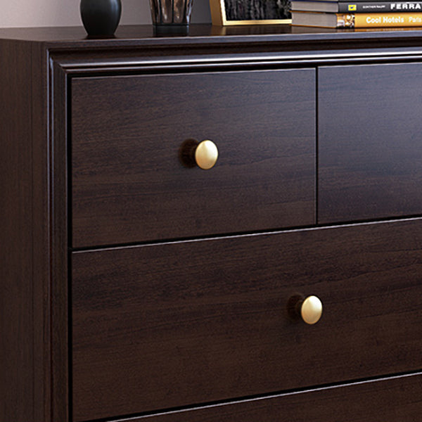 Modern Horizontal Double Dresser Solid Wood Storage Dresser for Bedroom