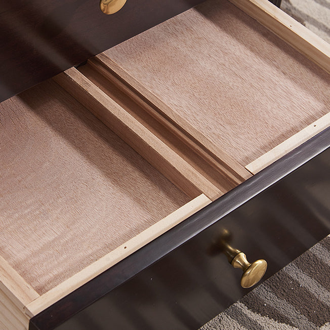 Modern Horizontal Double Dresser Solid Wood Storage Dresser for Bedroom