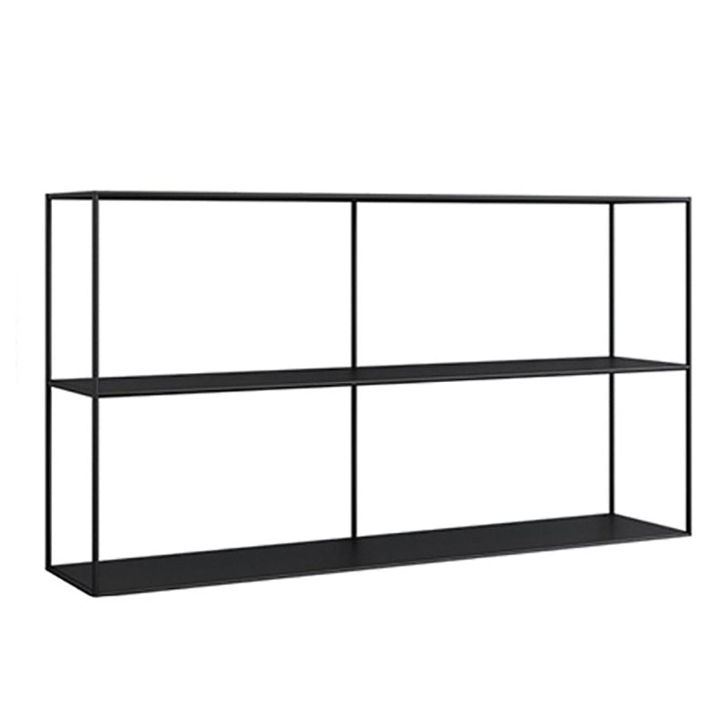 Modern Metal Console Table Black / White Storage Shelves Sofa Table for Living Room