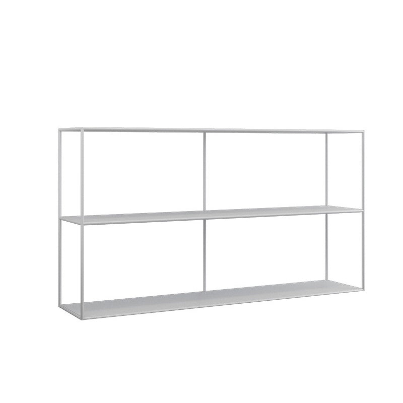Modern Metal Console Table Black / White Storage Shelves Sofa Table for Living Room