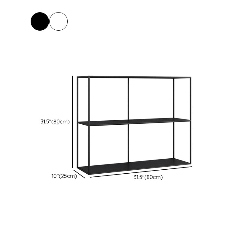 Modern Metal Console Table Black / White Storage Shelves Sofa Table for Living Room