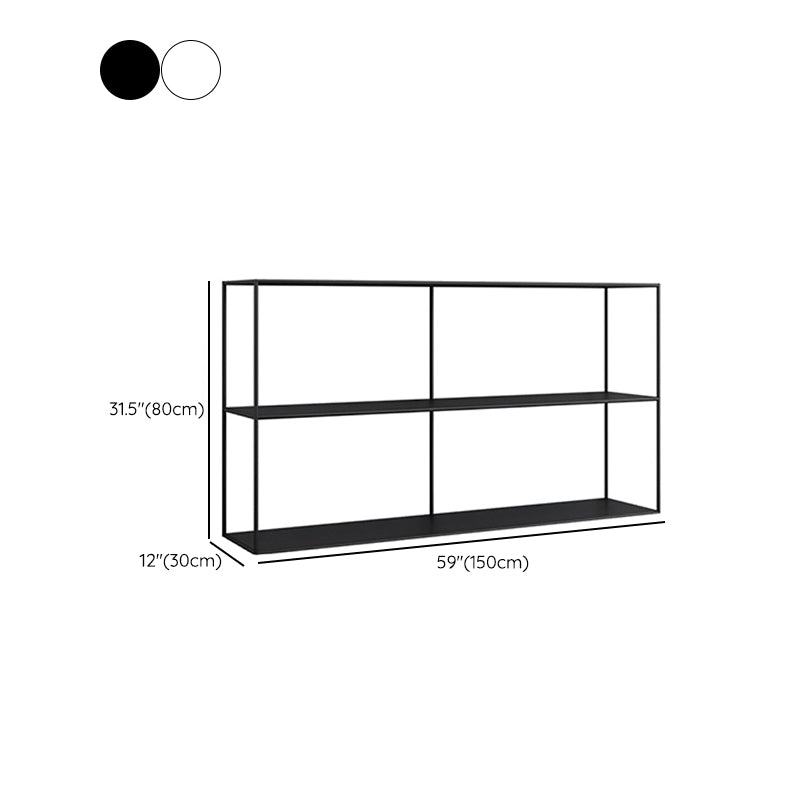 Modern Metal Console Table Black / White Storage Shelves Sofa Table for Living Room