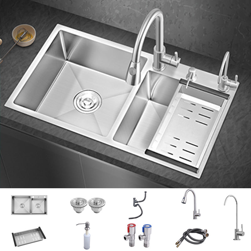 Modern Style Kitchen Sink Overflow Hole Design Scratch Resistant Kitchen Sink