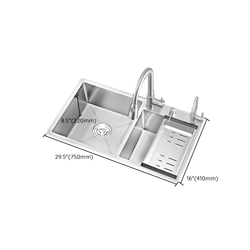 Modern Style Kitchen Sink Overflow Hole Design Scratch Resistant Kitchen Sink