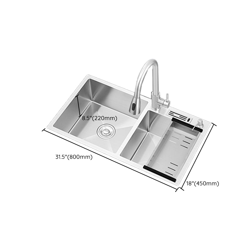 Modern Style Kitchen Sink Overflow Hole Design Scratch Resistant Kitchen Sink