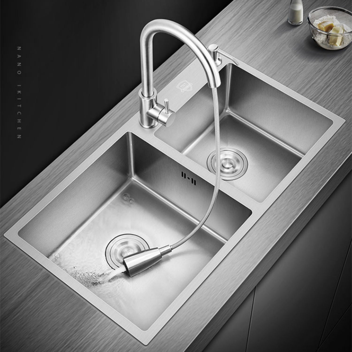 Modern Style Kitchen Sink Overflow Hole Design Drop-In Kitchen Sink