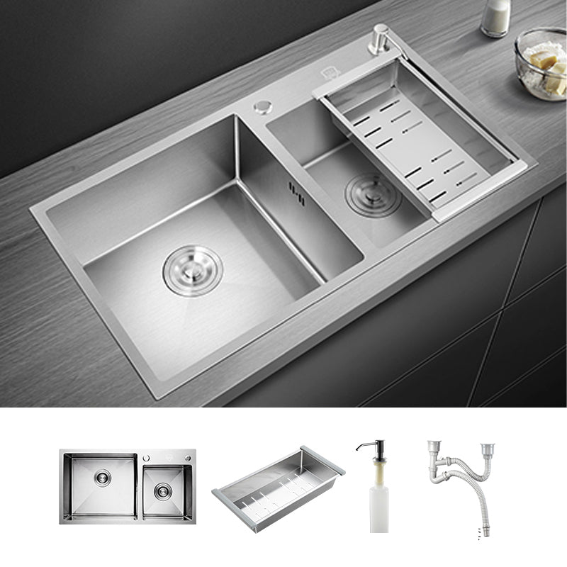 Modern Style Kitchen Sink Overflow Hole Design Drop-In Kitchen Sink
