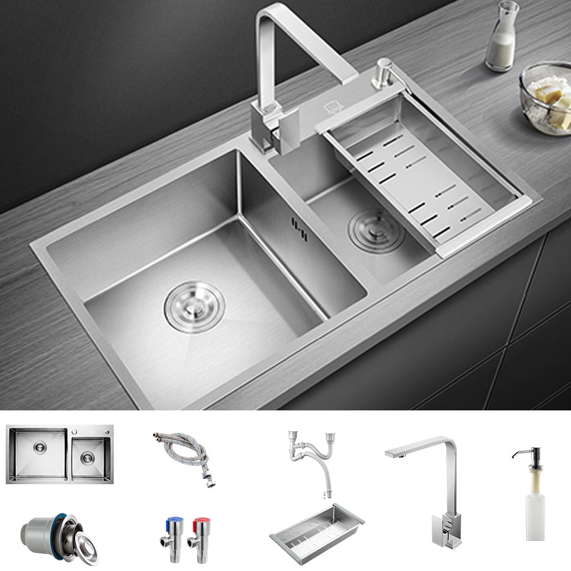 Modern Style Kitchen Sink Overflow Hole Design Drop-In Kitchen Sink