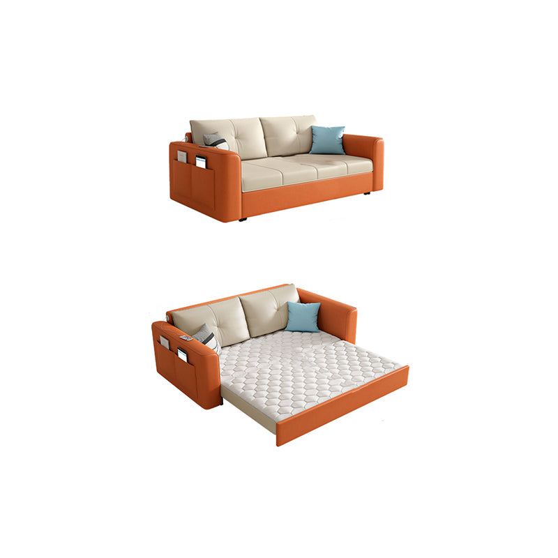 39" Wide Scandinavian Sofa Futon White Pillow Included Sleeper Sofa