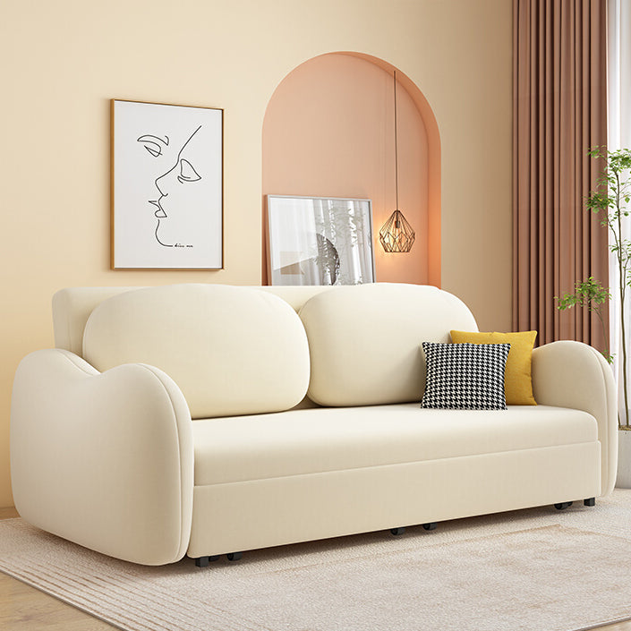 32" Wide Scandinavian Sofa Futon White Pillow Included Sleeper Sofa