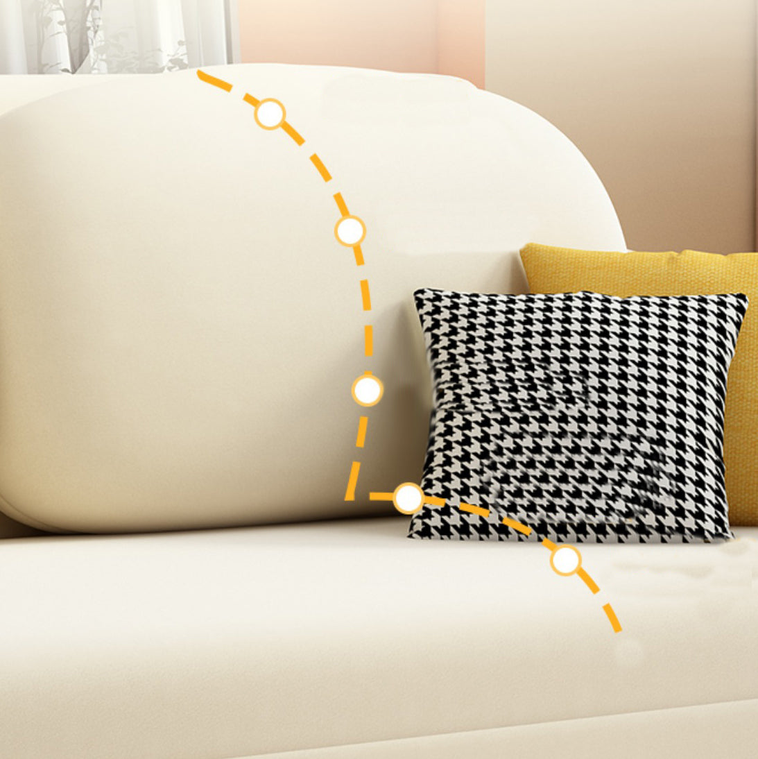 32" Wide Scandinavian Sofa Futon White Pillow Included Sleeper Sofa