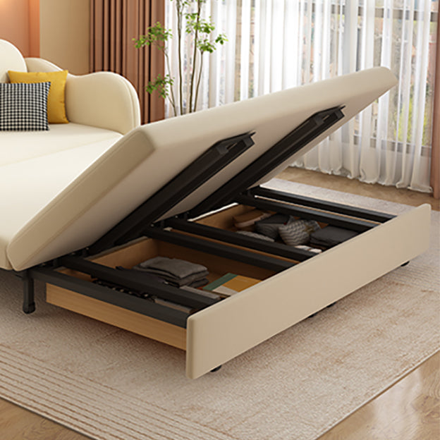 32" Wide Scandinavian Sofa Futon White Pillow Included Sleeper Sofa