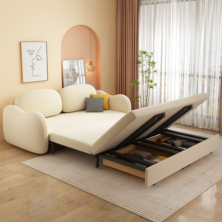 32" Wide Scandinavian Sofa Futon White Pillow Included Sleeper Sofa