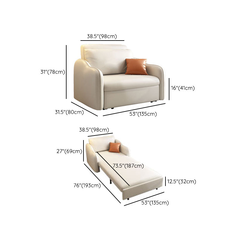 Contemporary Sleeper Sofa Stainless Steel Upholstered Pillow Back Futon Sofa Bed