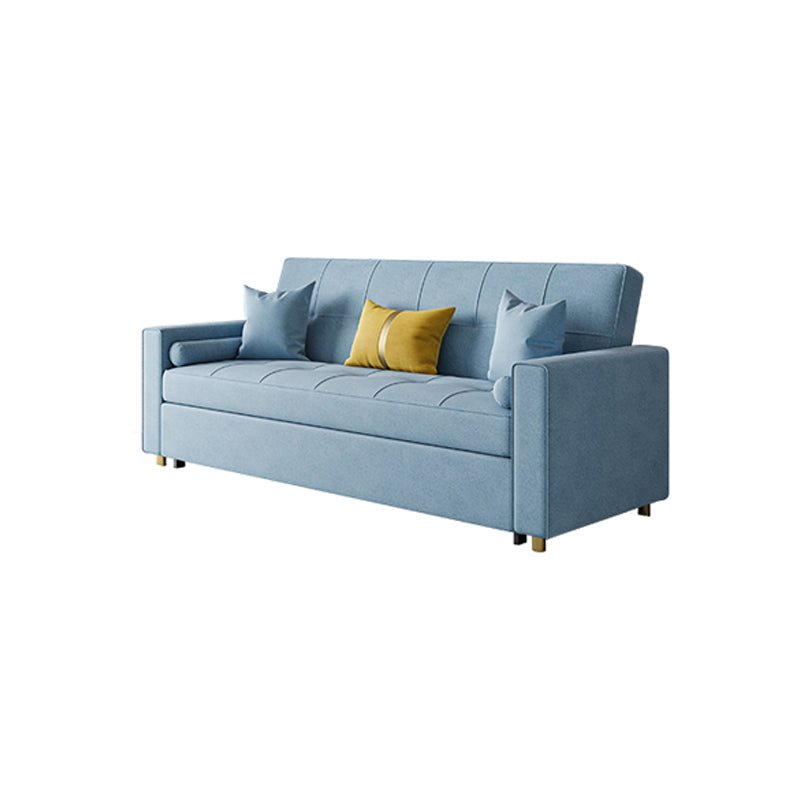 Scandinavian Futon Sofa Bed Upholstered Cushion Back Square Arms Sleeper Sofa