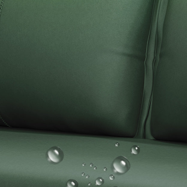 Contemporary Futon Sofa Bed Metal Green with Storage Pillow Back Square Arms