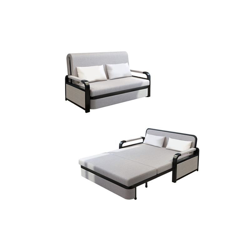 30" Wide Contemporary Sofa Futon Gray Pillow Included Storage Sleeper Sofa