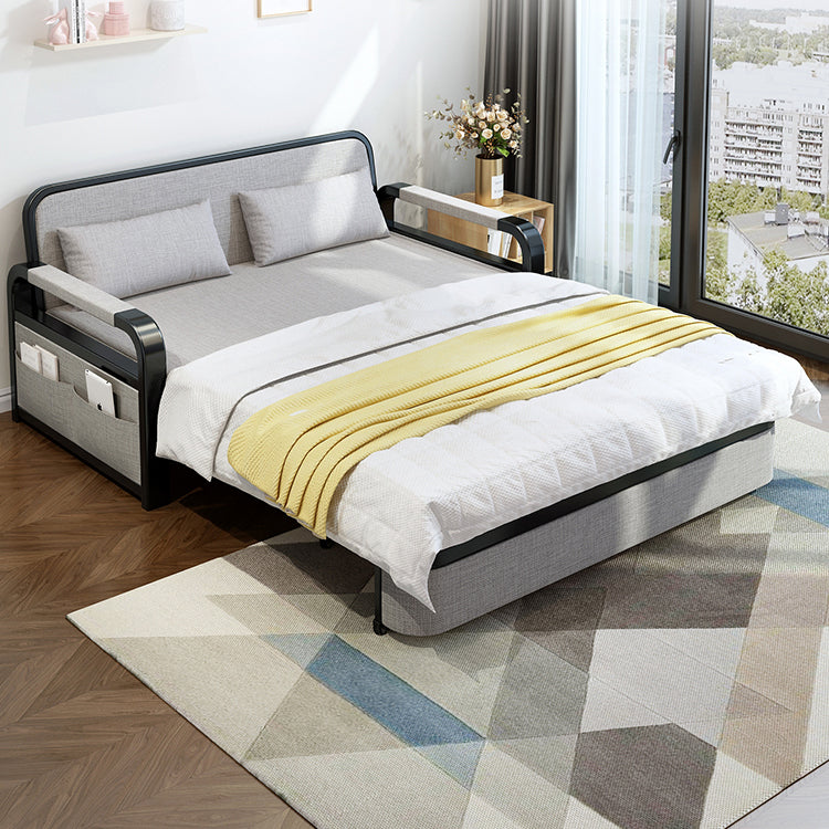 30" Wide Contemporary Sofa Futon Gray Pillow Included Storage Sleeper Sofa