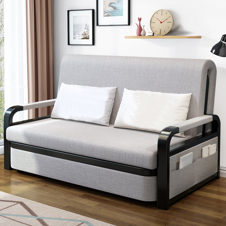 30" Wide Contemporary Sofa Futon Gray Pillow Included Storage Sleeper Sofa