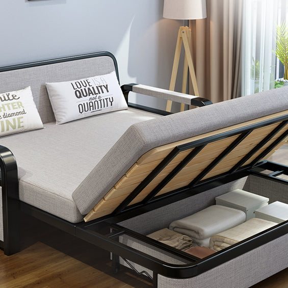 30" Wide Contemporary Sofa Futon Gray Pillow Included Storage Sleeper Sofa